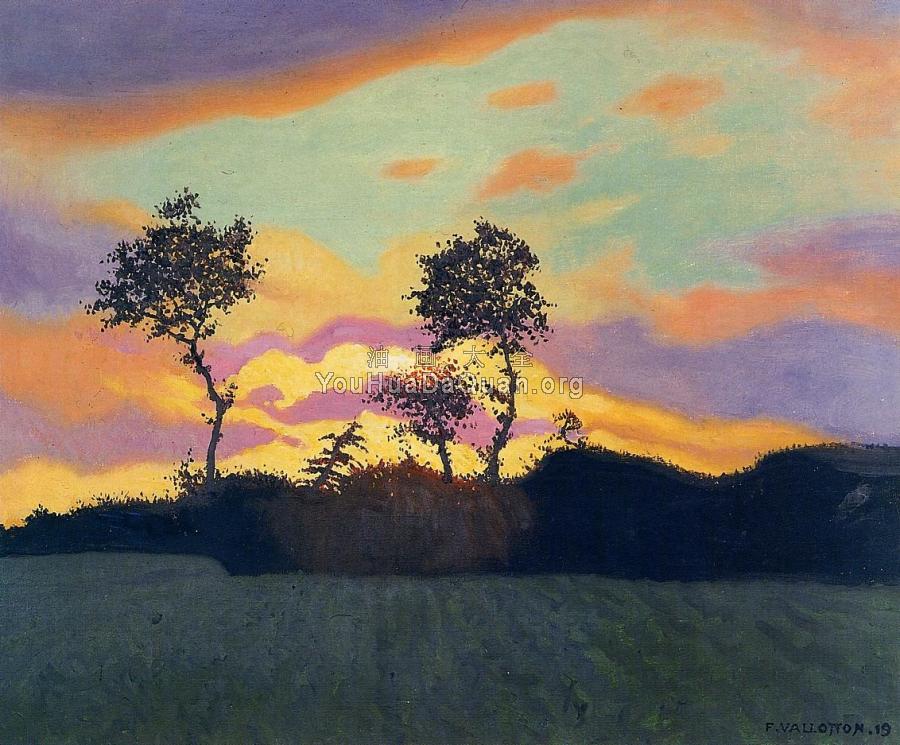 Landscape at Sunset - 菲利克斯·瓦洛东